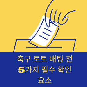 축구 토토 배팅 전 5가지 필수 확인 요소 